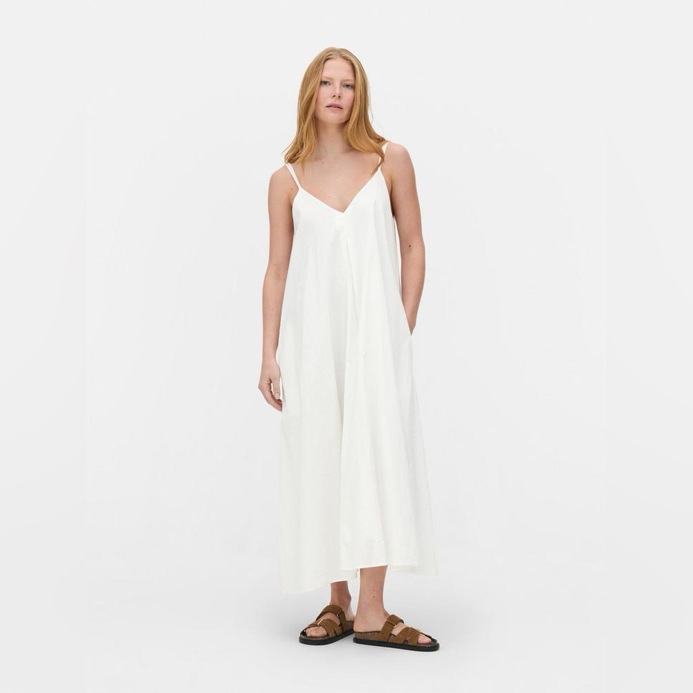 Primark The Edit V-Neck White Linen Maxi Dress